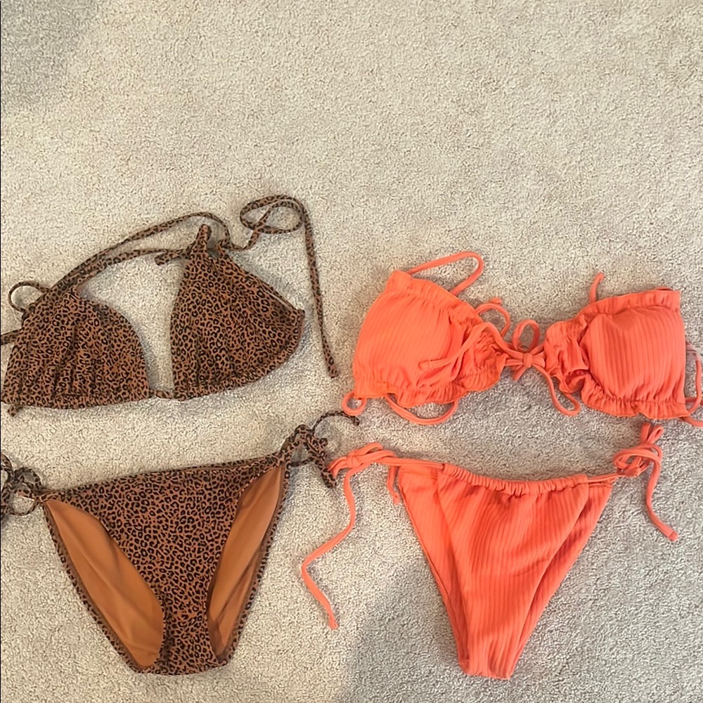 Leopard and Orange Bikini Set